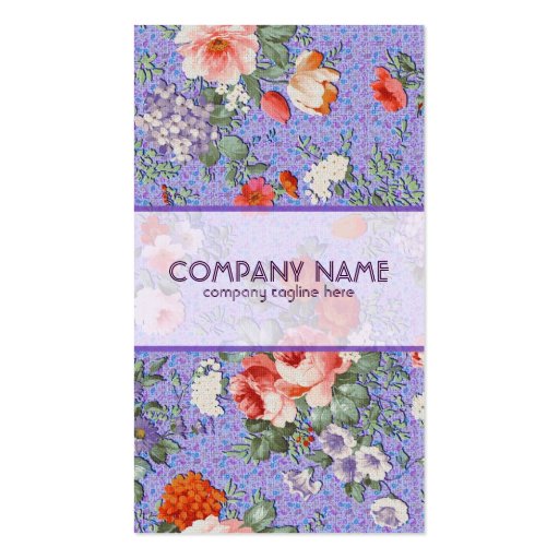 Colorful Hand Painted Rustic Flower-Purple Back Business Card Templates (front side)