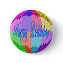 Colorful Happy Birthday buttons
