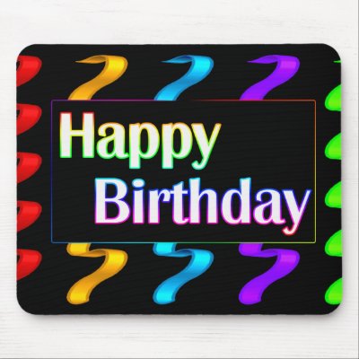 Colorful Happy Birthday Mousepad by mikek92349