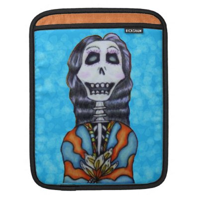 Colorful Happy Day of the Dead Skeleton Ipad Sleeve
