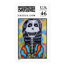 Colorful Happy Day of the Dead Skeleton Stamp