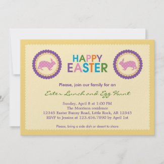 Colorful Happy Easter Invitation invitation