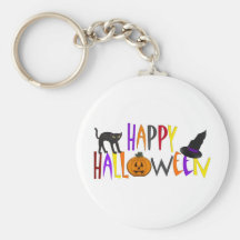 Colorful Happy Halloween Keychain
