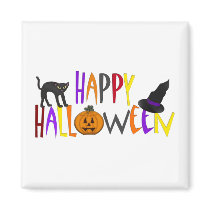 Colorful Happy Halloween magnets