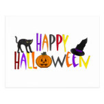 Colorful Happy Halloween Post Card