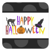 Colorful Happy Halloween Sticker