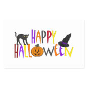 Colorful Happy Halloween Rectangle Sticker