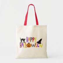 Colorful Happy Halloween Tote Bag