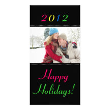 Colorful Happy Holidays Photo Card