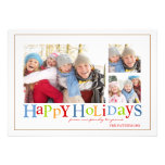 Colorful Happy Holidays Three Picture Photo Card