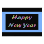 Colorful Happy New Year invitations