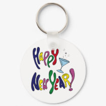 Colorful Happy New Year keychains by ChristmasStamps Colorful Happy New Year keychains