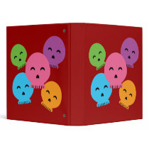 Colorful Happy Skulls Binders