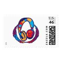 Colorful Headphones postage