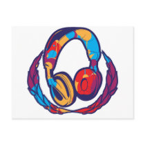Colorful Headphones postcards