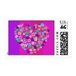 Colorful Heart Floral stamps