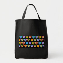 Colorful heart pattern bag