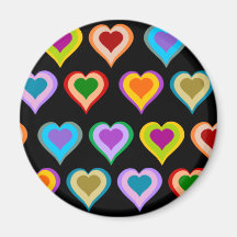 Colorful heart pattern magnet