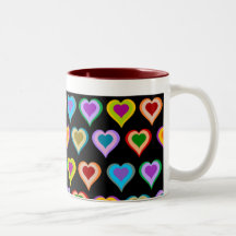 Colorful heart pattern mug