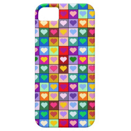 Colorful Heart Squares iPhone 5 Case