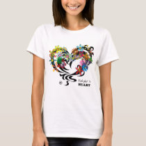 heart, colorful, illustration, flower, love, girl, pop, funny, cute, cool, vintage, tribal, sweet, sweetheart, romance, pop art, Shirt with custom graphic design