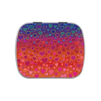 Colorful Hearts Candy Tin