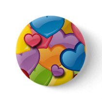 COLORFUL HEARTS COLLAGE buttons by dgpaulart COLORFUL HEARTS COLLAGE buttons