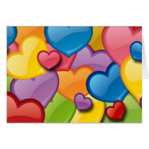 COLORFUL HEARTS COLLAGE GREETING CARD
