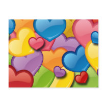 COLORFUL HEARTS COLLAGE POST CARD