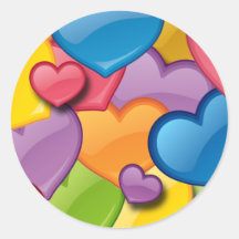 COLORFUL HEARTS COLLAGE STICKER