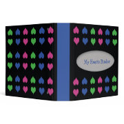 Colorful Hearts designer 2 inch binder binder