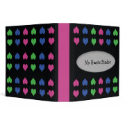 Colorful Hearts designer 2 inch binder binder