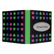 Colorful Hearts designer 2 inch binder binder