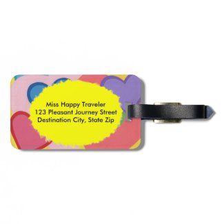 Colorful Hearts Layered Personalized Luggage Tags