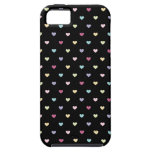 Colorful Hearts on Black iPhone 5 Cases