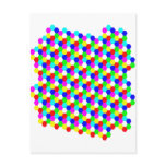 Colorful Hexagon Optical Illusion Postcards