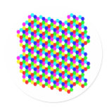 Colorful Hexagon Optical Illusion Round Sticker