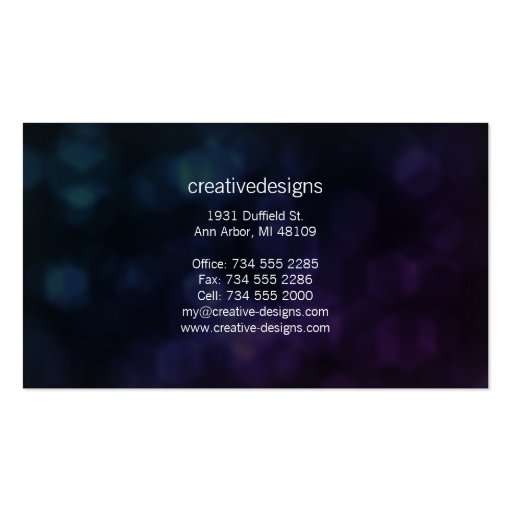 Colorful Hexes Business Card Template (back side)