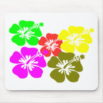 colorful hibiscus flowers mouse pads