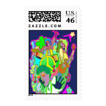 Colorful Hippie 60's Postage postage by DesignIt Colorful Hippie 60's Postage postage