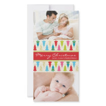 COLORFUL HOLIDAY PHOTOCARD :: patternedxmastree 2P Picture Card