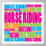 Colorful Horse Riding Poster