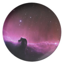 Colorful horsehead nebula party plate