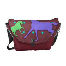 Colorful Horses Messenger Bag