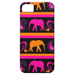 Colorful Hot Pink Orange Elephants Paisley Hearts iPhone 5 Cover