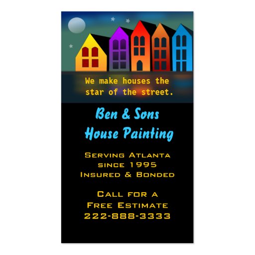 Colorful Houses Business Card (front side)