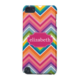 Colorful Huge Chevron Pattern with name iPod Touch (5th Generation) Cases