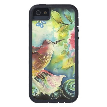 Colorful Hummingbird Silk Art Painting iPhone 5 Covers