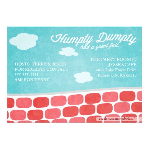 Colorful Humpty Dumpty Baby Shower Invitation