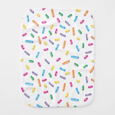 Colorful Ice Cream Candy Sprinkles Burp Cloth